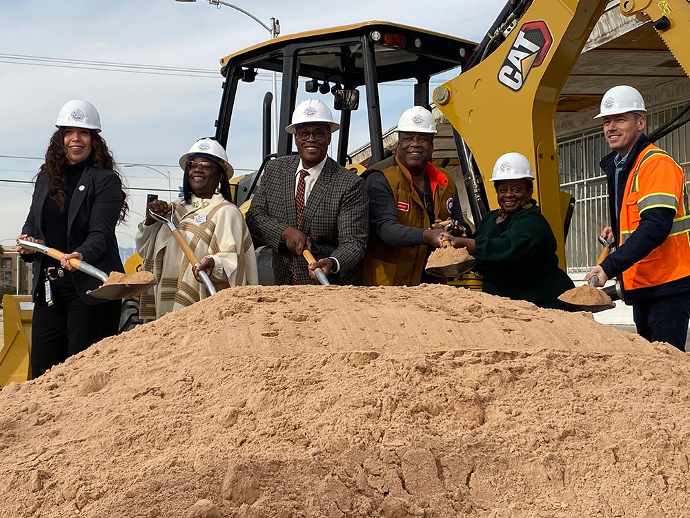 Photo of Cedric and others breaking ground